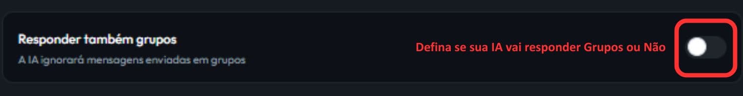 Campo de quantidade de mensagens de contexto do histórico.